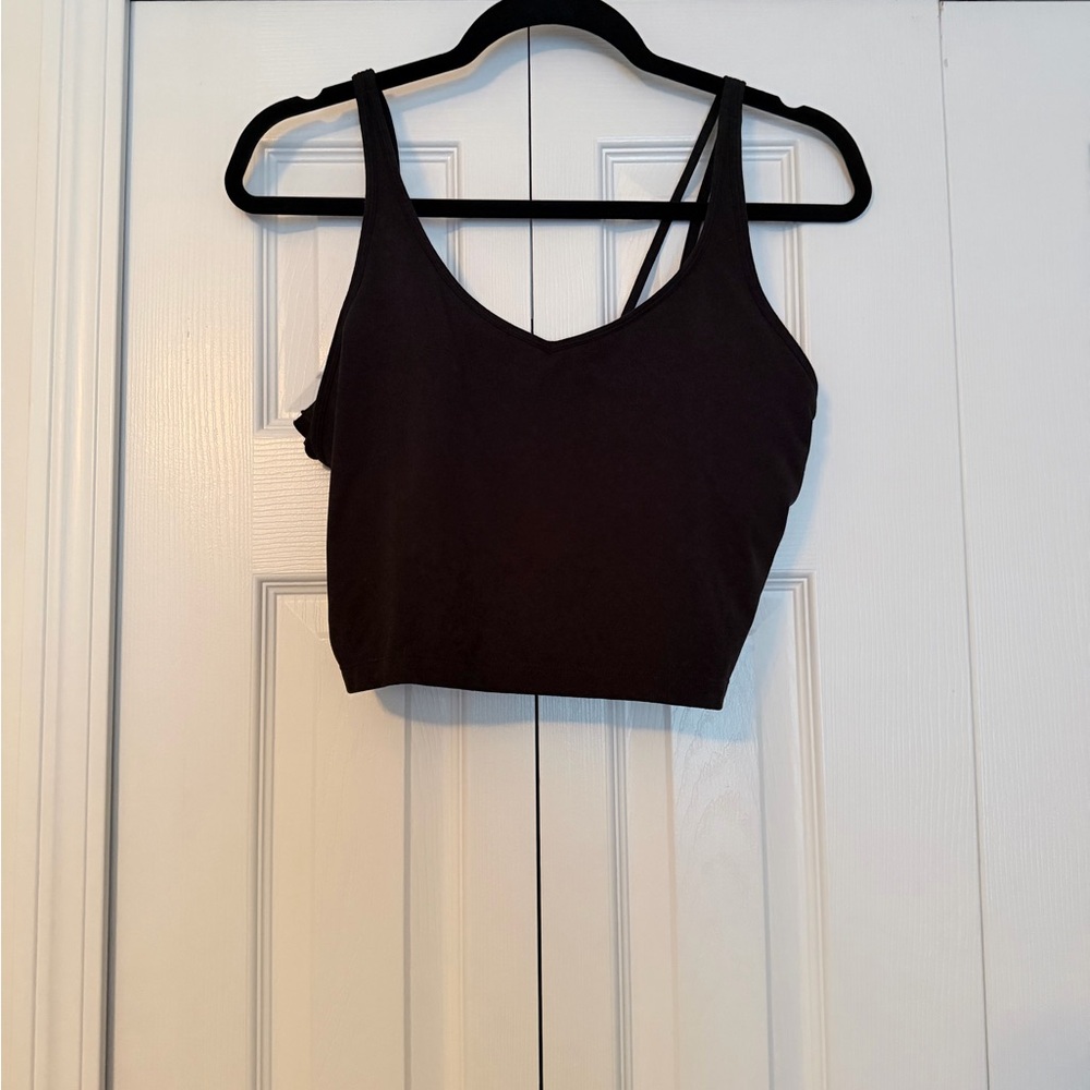 Vuori Black V-Neck Cropped Tank